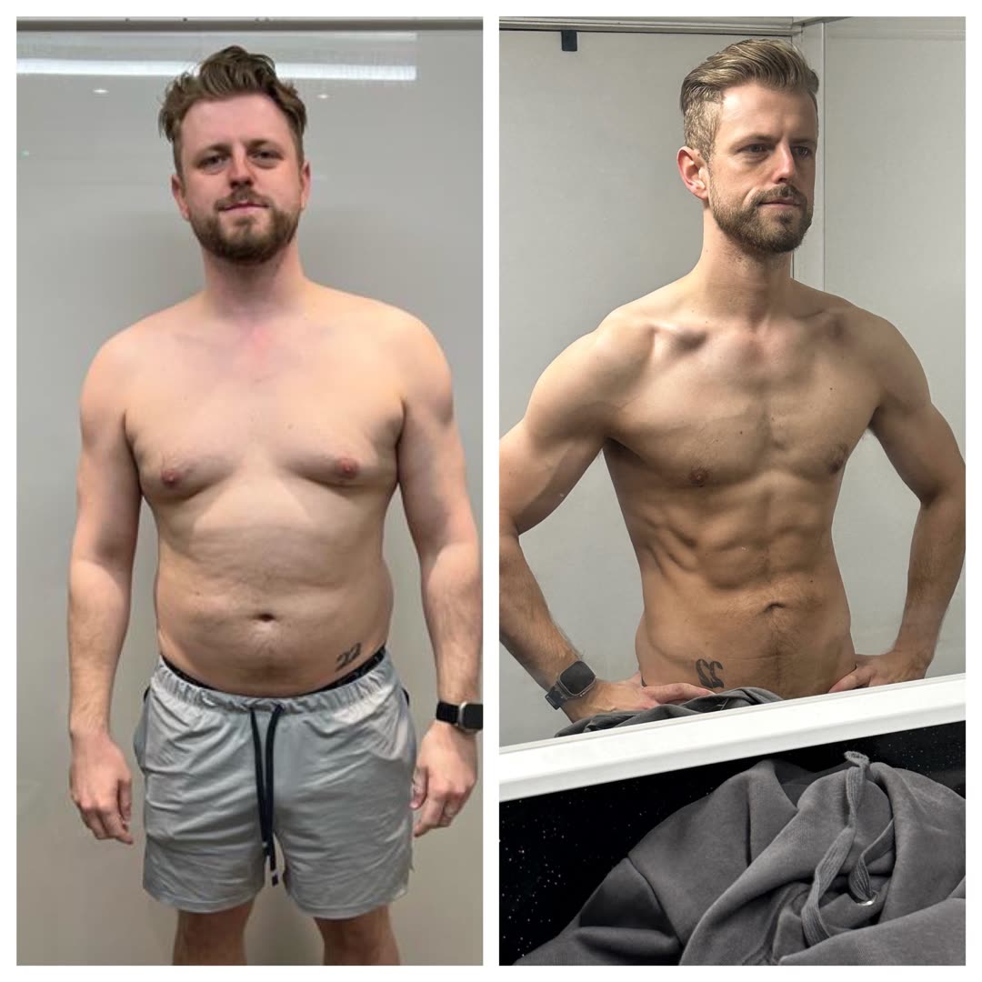 Tom Jackson — six-month transformation, before and after